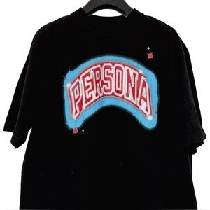 NWOT SHAKA WEAR x PERSONA OG COLLAB Men's Designer Black NEON Graphic T-shirt XL